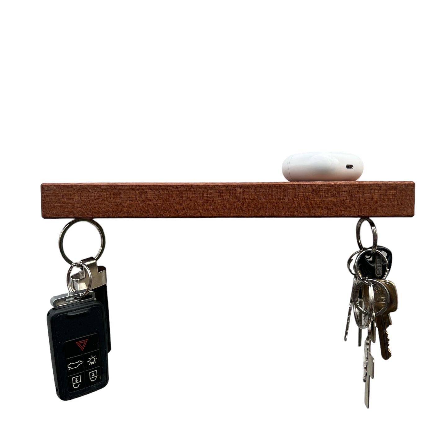HangKey Plankie Mahonie X - Wandplank - Sleutelplank - Sleutelrek - vooraanzicht