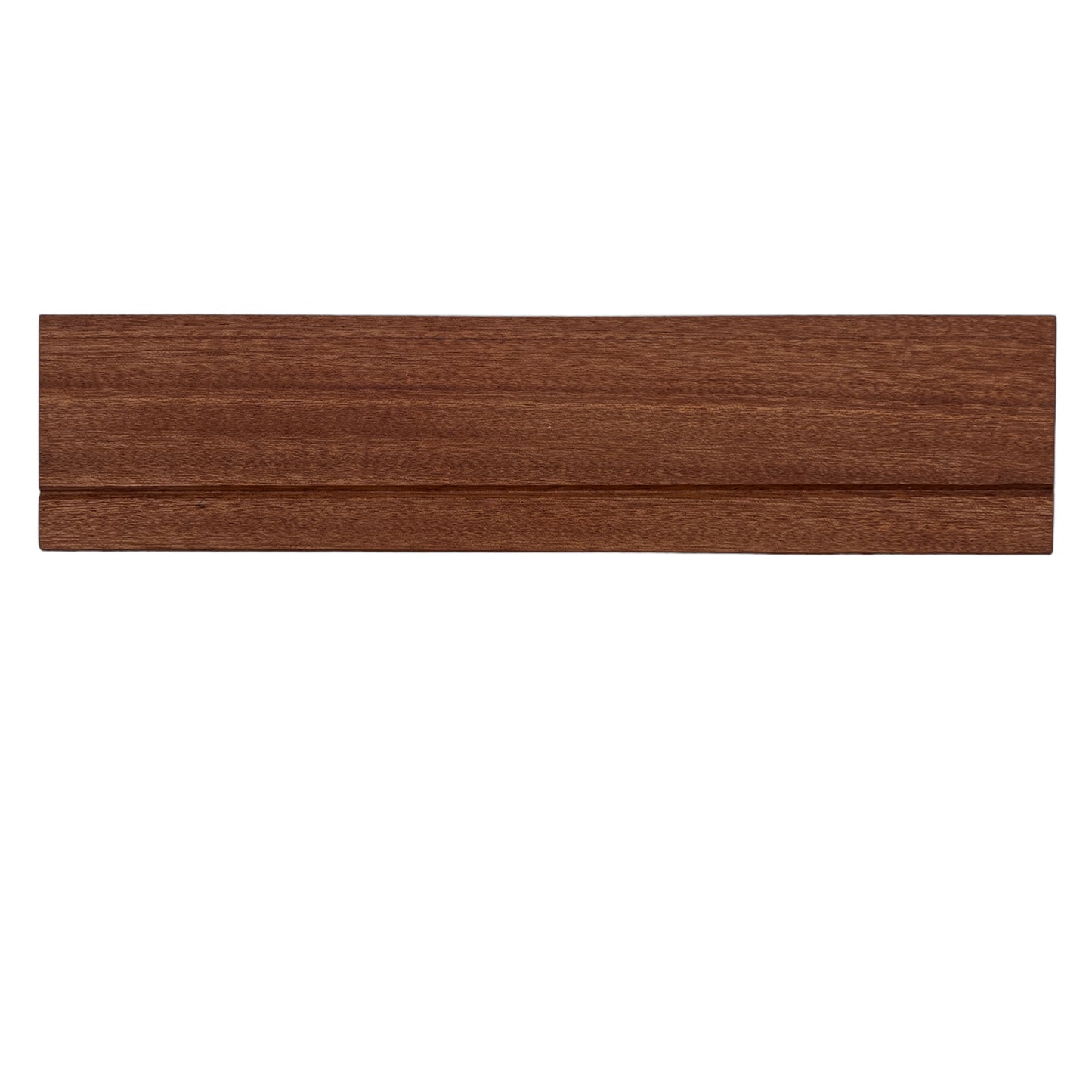Sleutelplank, sleutelrek, sleutelrekje, sleutelhouder van massief notenhout. Voorzien van 7 supersterke magneten. HangKey Plankie XL mahonie bovenaanzicht