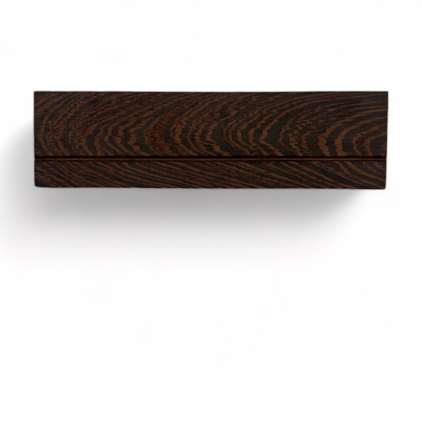 Sleutelplank, sleutelrek, sleutelrekje, sleutelhouder van massief wengé hout. Voorzien van 5 supersterke magneten. HangKey Plankie X wengé bovenaanzicht
