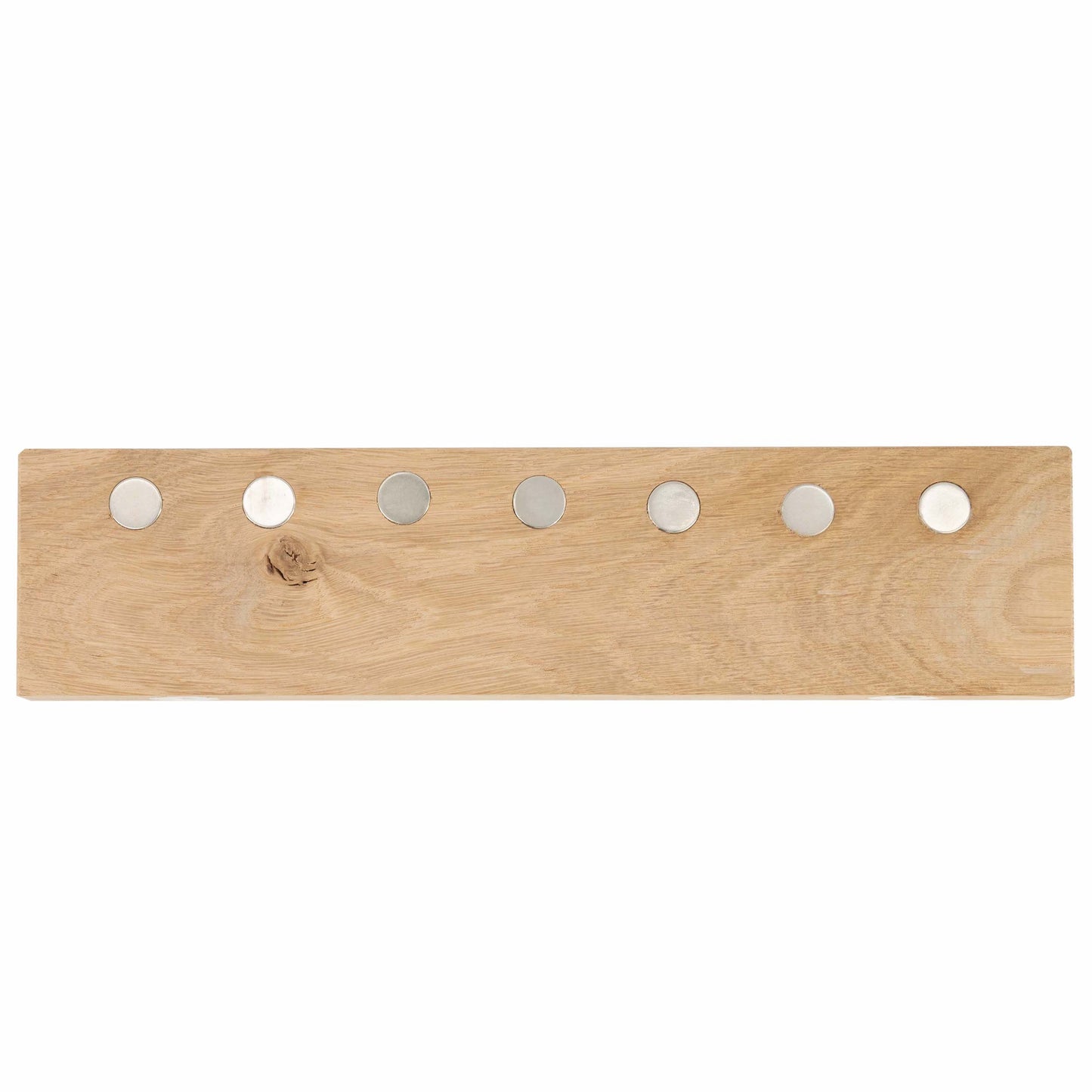 Sleutelplank, sleutelrek, sleutelrekje, sleutelhouder van massief notenhout. Voorzien van 7 supersterke magneten. HangKey Plankie XL eiken neodymium magneten