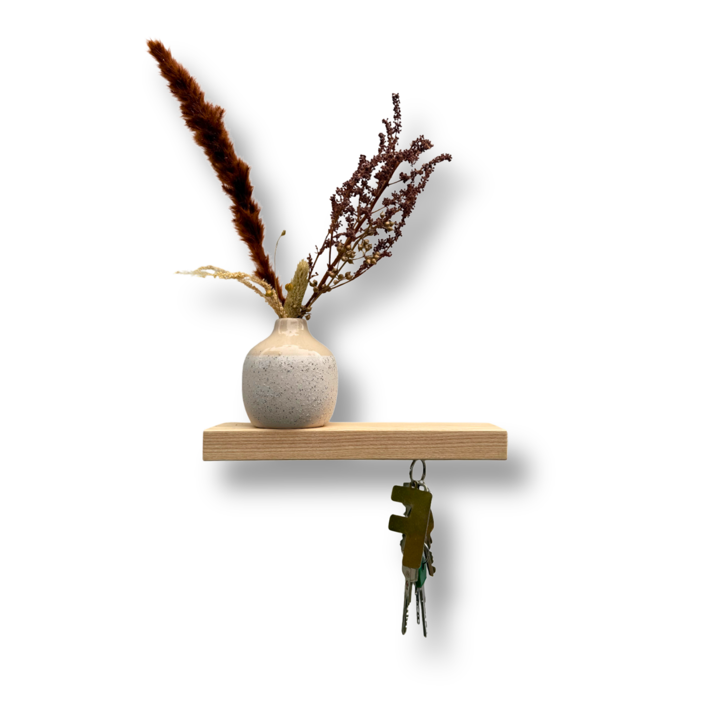 HangKey Plankie X Essen - Massief Essen sleutelplank voor 5 sleutelbossen