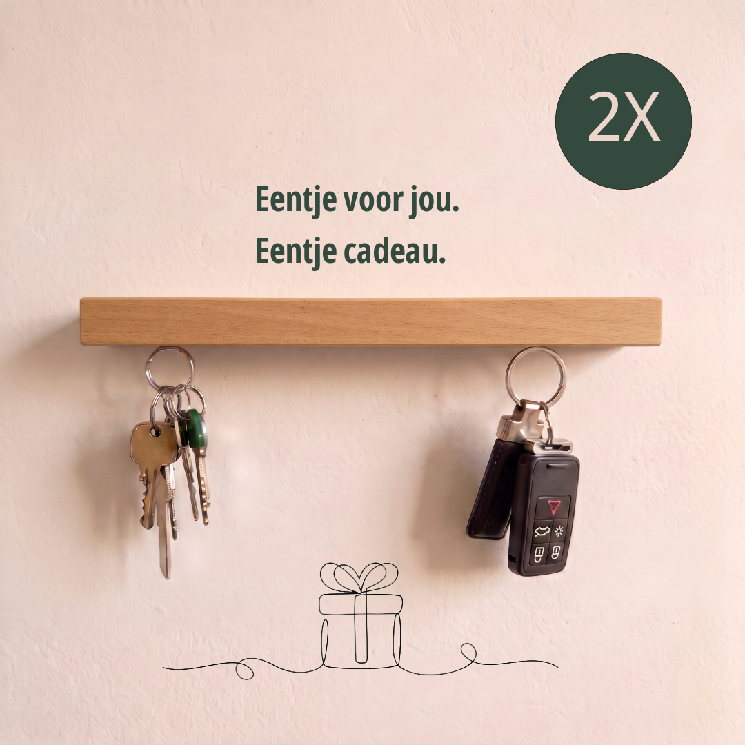 HangKey Duo XL Beuken – 2 stuks