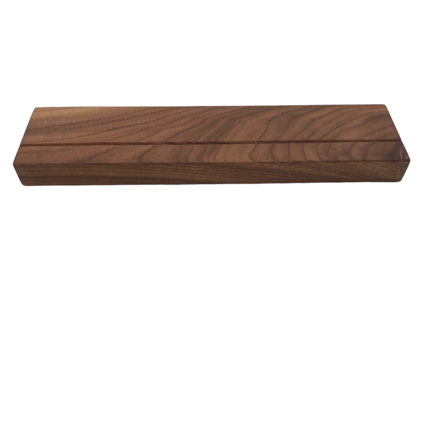 HangKey Plankie XL Notenhout - Wandplank - Sleutelplank - Sleutelrek - schuin bovenaanzicht