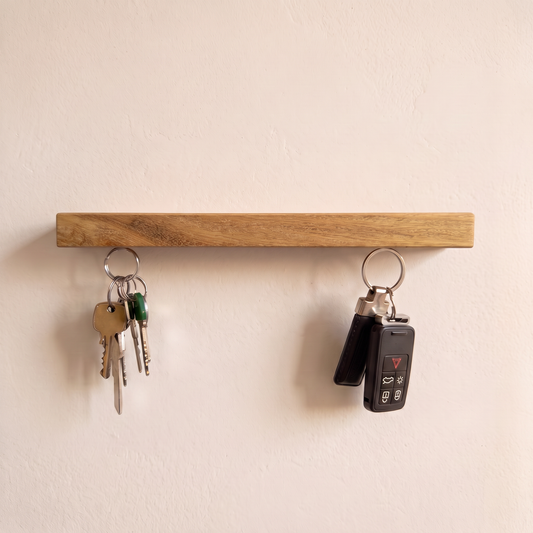 HangKey Plankie XL irokohout magnetische sleutelhouder met sleutels