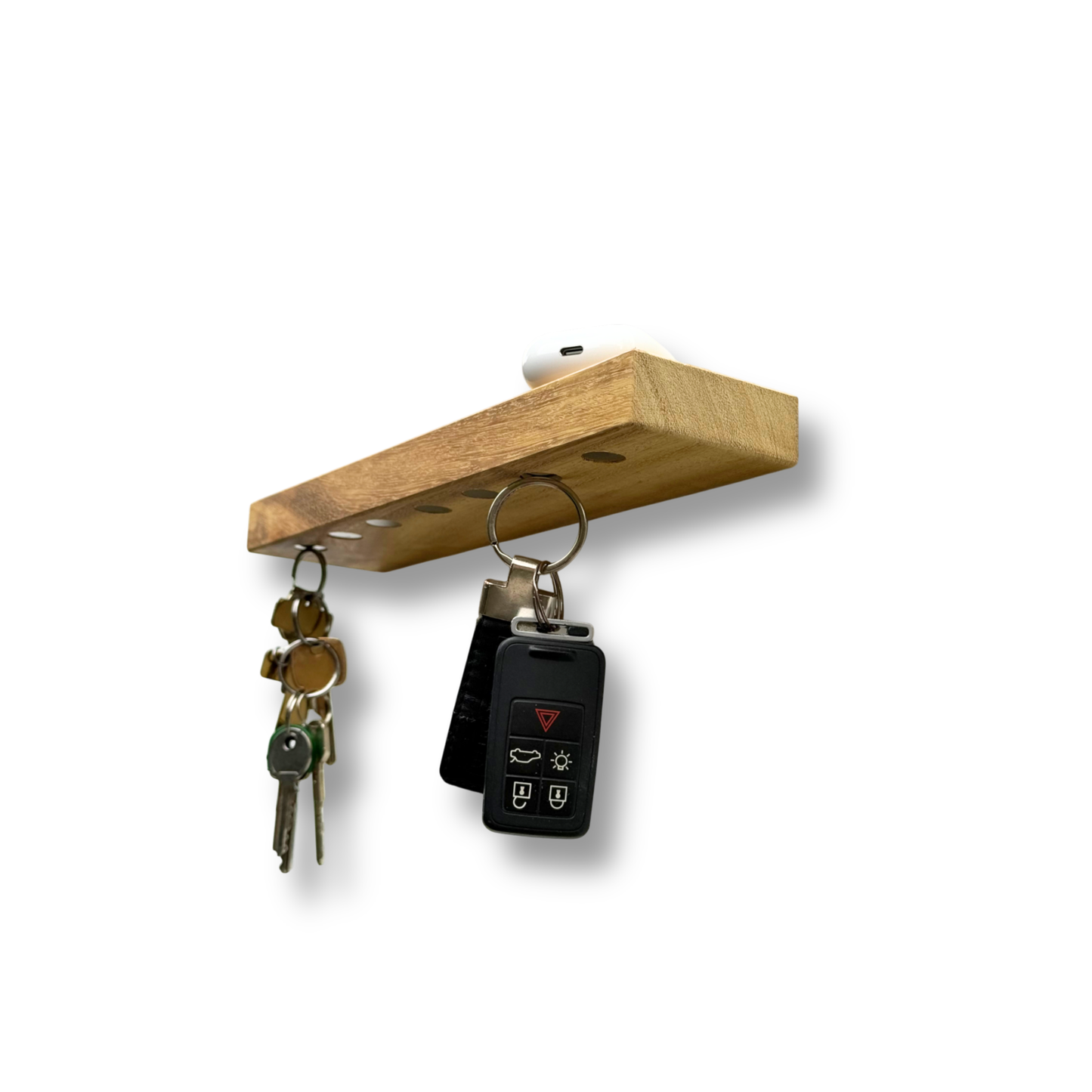 HangKey Plankie XL Iroko hout - Massieve sleutelplank voor 7 sleutelbossen * SPECIAL EDITION !
