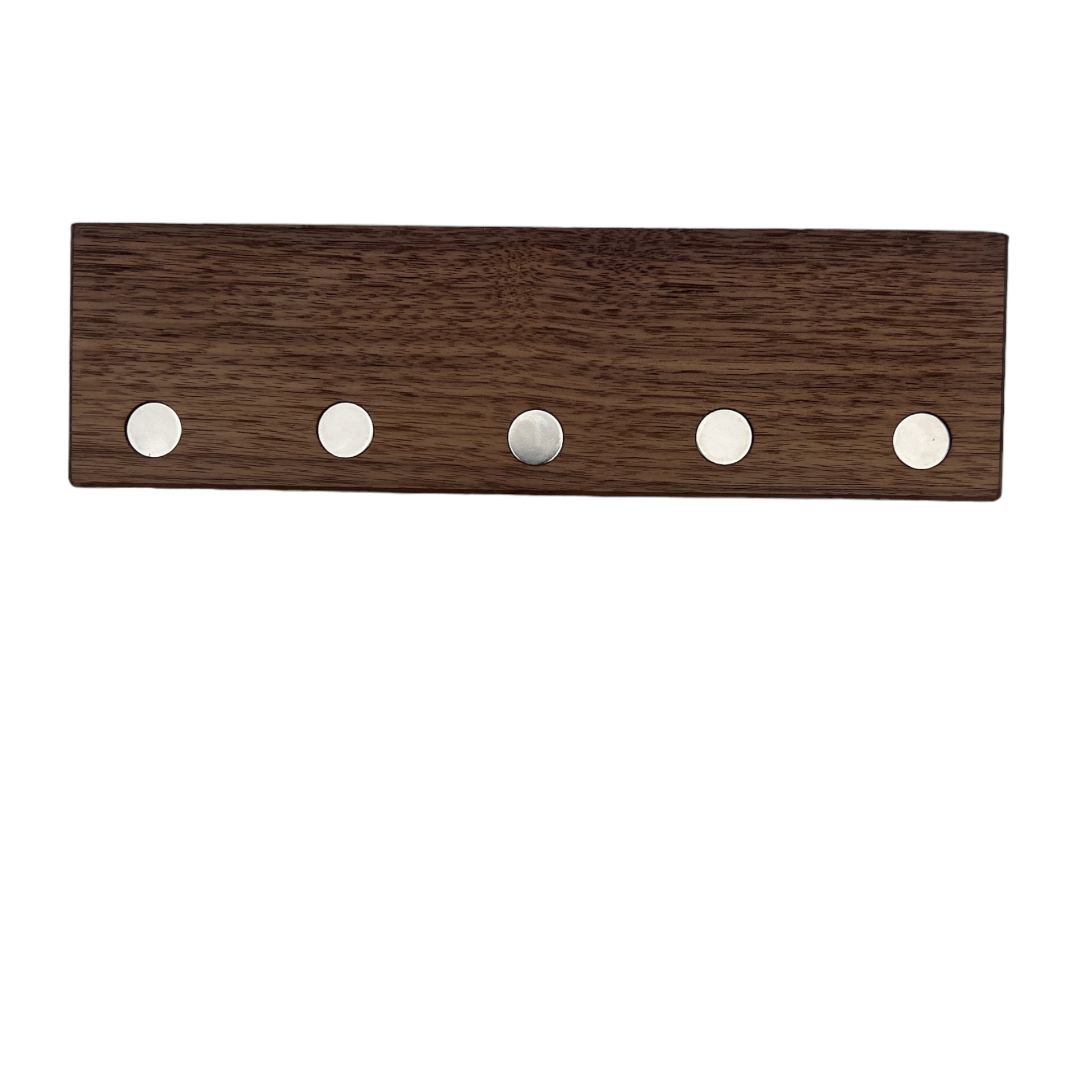 Sleutelplank, sleutelrek, sleutelrekje, sleutelhouder van massief notenhout. Voorzien van 5 supersterke magneten. HangKey Plankie X notenhout neodymium magneten